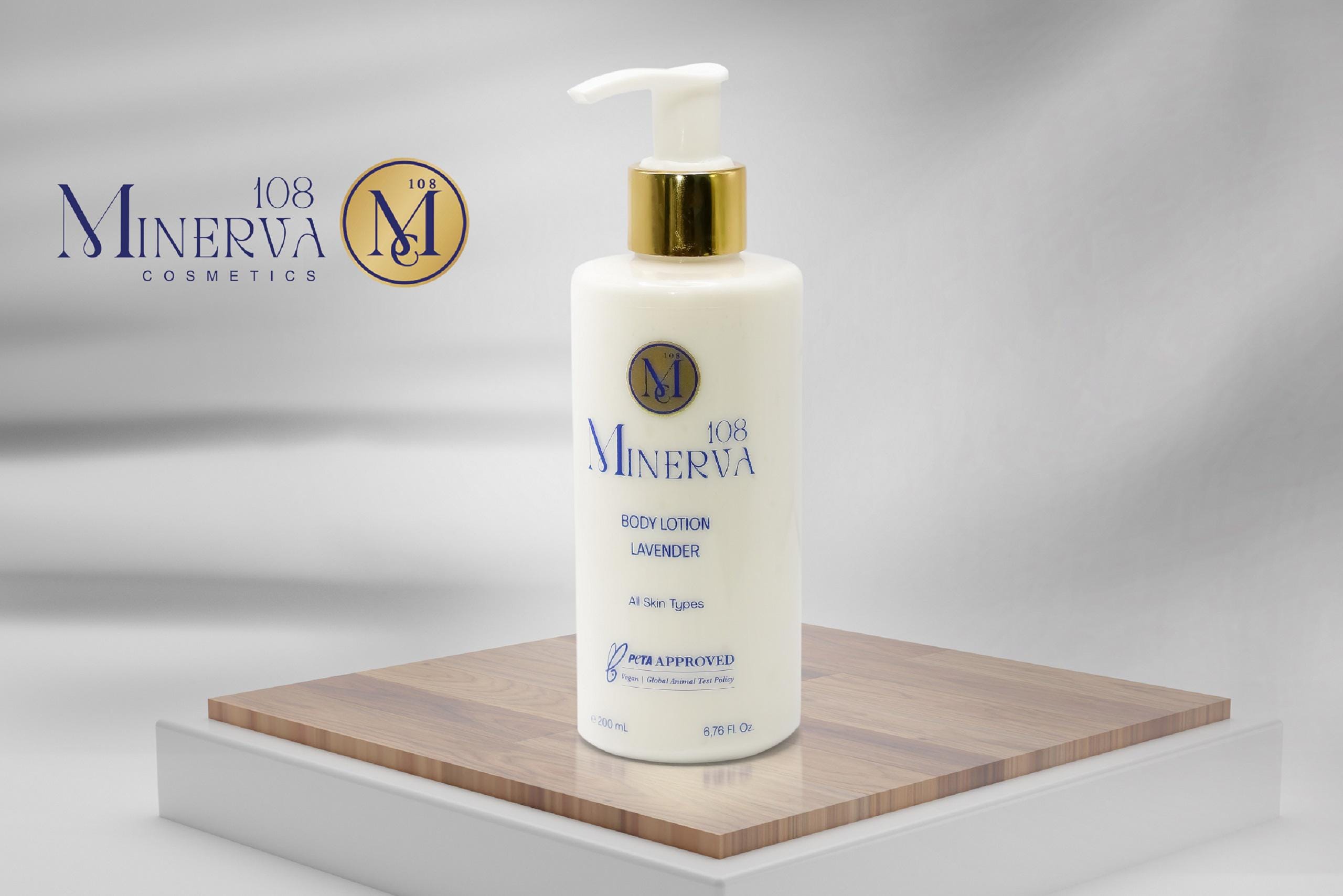 Minerva108 Vegan Lavender Body Lotion, Long-Lasting Hydrating Body Moisturizer, Cruelty Free PETA Approved, 200ml (200 ml)
