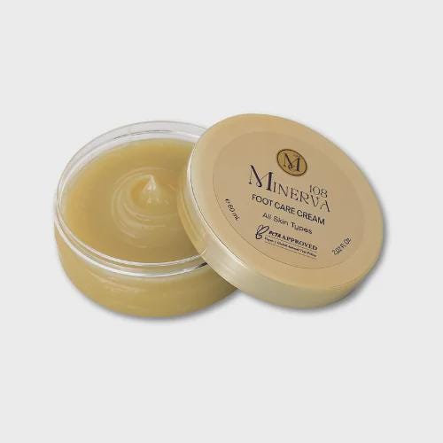 Minerva108 Vegan Foot Cream, Cracked Heel Moisturizer, PETA Approved (60 ml)