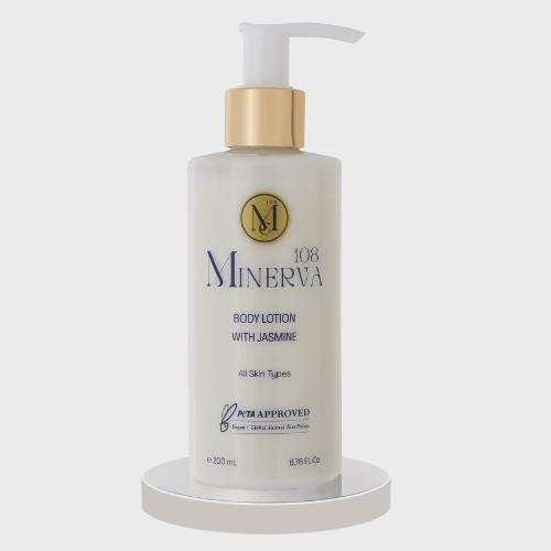 Minerva108 Vegan Jasmine Body Lotion, Long-Lasting Hydrating Body Moisturizer, Cruelty Free PETA Approved, 200ml (200 ml)