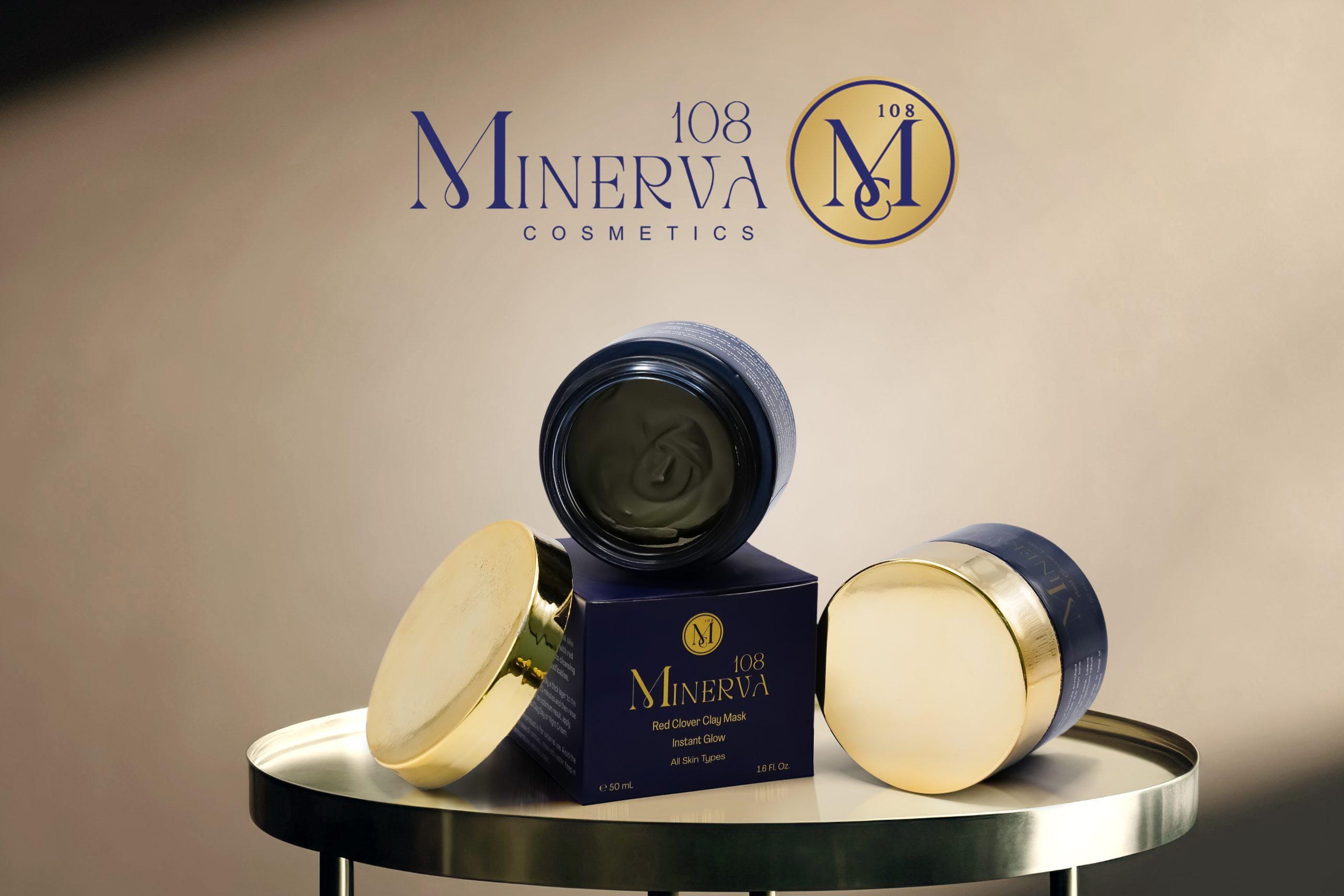 Minerva108 Red Clover Clay Mask, Vegan Kaolin Aloe Deep Cleansing Detox (50 ml)