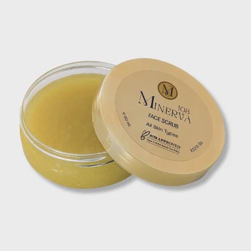 Minerva108 Vegan Face Scrub, Gentle Botanical Polish (60 ml)