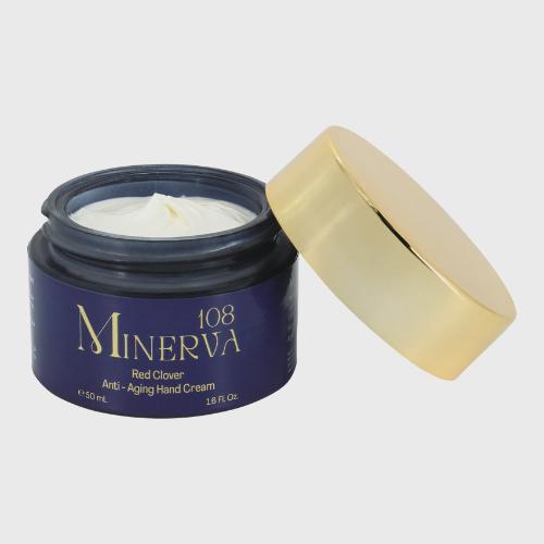 Minerva108 Red Clover Anti-Aging Hand Cream, Vegan Moisturizer (50 ml)