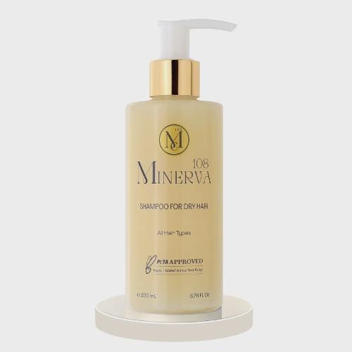 Minerva108 Vegan Lavender Shampoo for Dry Hair, Hydrating Moisturizing (200 ml)