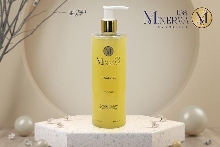 Minerva108 Vegan Lavender Shower Gel, Natural Nourishing Body Wash (400 ml)