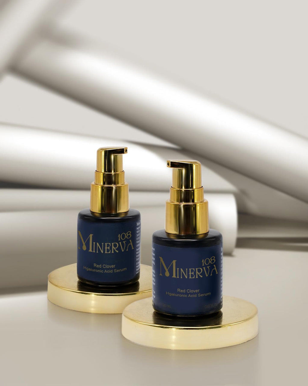 Minerva108 Red Clover Hyaluronic Acid Serum, Vegan Anti-Aging Face Hydration (20 ml)