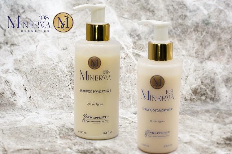 Minerva108 Vegan Lavender Shampoo for Dry Hair, Hydrating Moisturizing (200 ml)