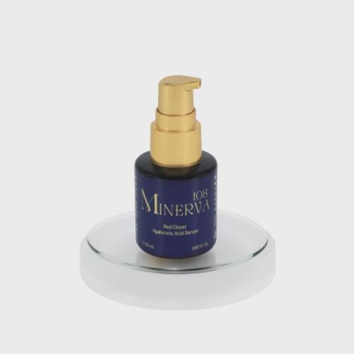 Minerva108 Red Clover Hyaluronic Acid Serum, Vegan Anti-Aging Face Hydration (20 ml)