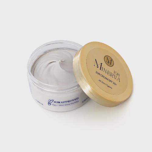 Minerva108 Vegan Sun Cream SPF 30+, Natural Face Body Sunscreen (100 ml)