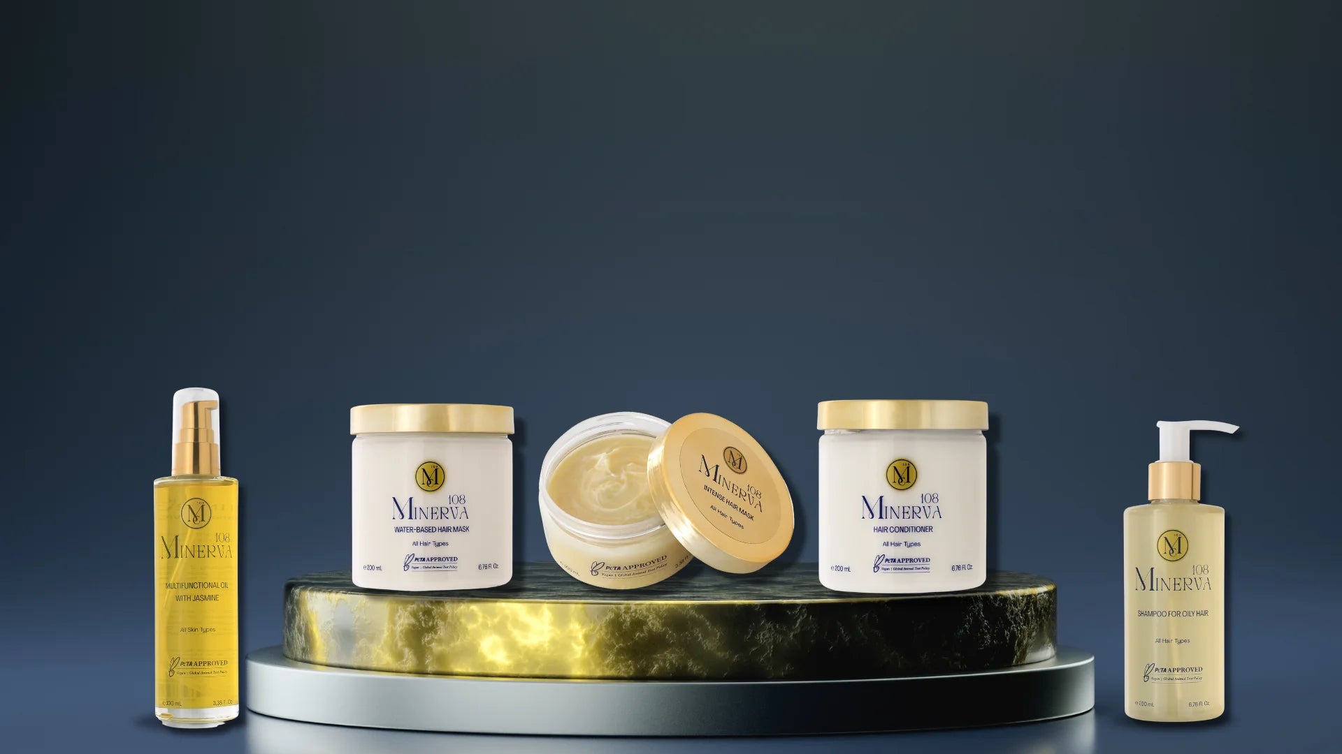Minerva108 vegan hair care collection