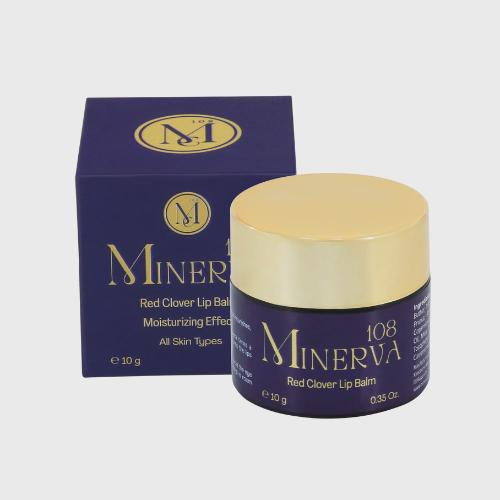 Minerva108 Red Clover Lip Balm, Vegan Plumping, Black Pepper Cinnamon (10 ml)
