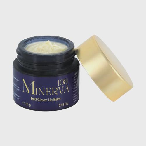Minerva108 Red Clover Lip Balm, Vegan Plumping, Black Pepper Cinnamon (10 ml)