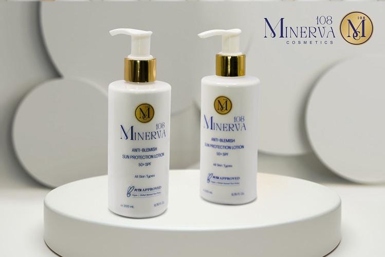 Minerva108 Anti-Blemish Sun Protection Lotion SPF 50+, Vegan (200 ml)