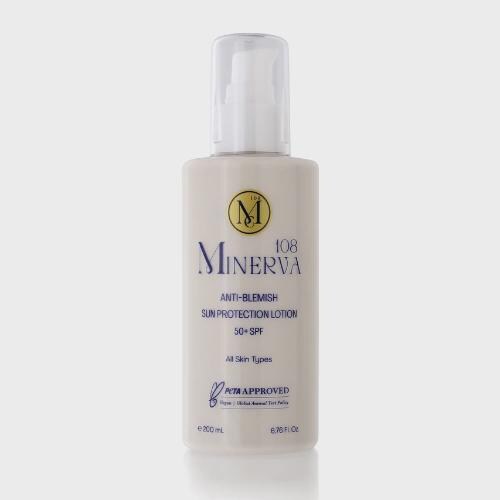 Minerva108 Vegan Anti-Blemish Sunscreen Lotion SPF 50+, Face Body (200 ml)