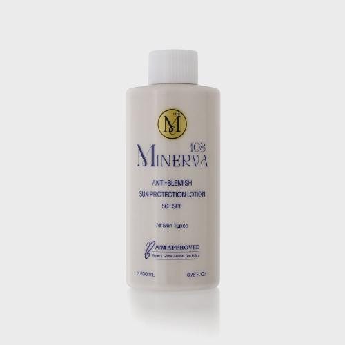 Minerva108 Vegan Anti-Blemish Sunscreen Lotion SPF 50+, Face Body (200 ml)