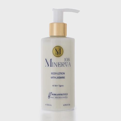 Minerva108 Vegan Jasmine Body Lotion, Long-Lasting Hydrating Body Moisturizer, Cruelty Free PETA Approved, 200ml (200 ml)