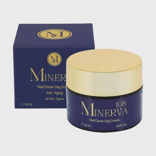 Minerva108 Red Clover Day Cream, Hydrating Anti-Aging Face Moisturizer (50 ml)